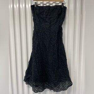 J. Crew Strapless Textured Black Dress